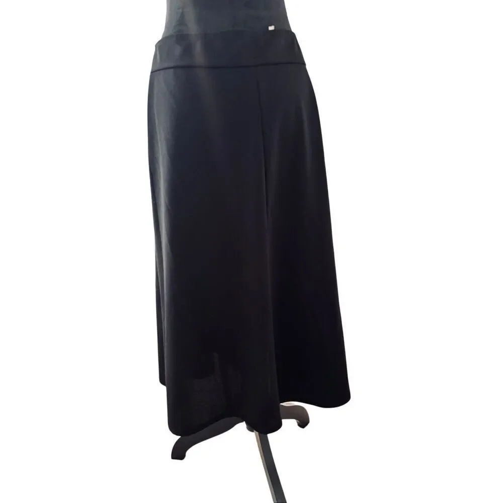 Double Take Black A-Line Midi Skirt XL Pull On Stretch Work Career